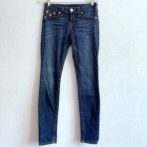 True Religion Dark Wash Skinny Mid Rise Denim Jeans Size 26 Western
